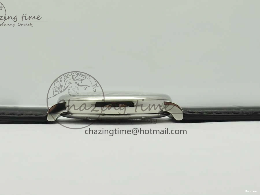 MIROTIME 1230 Portofino Automatic SS FKF 1:1 Best Edition White Dial SS Markers on Black Leather Strap A QuickDry 7138